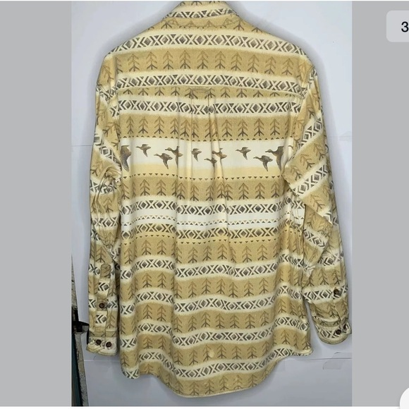 Vtg Woolrich Mens Shirt XL? Yellow Duck Aztec - Picture 3 of 8